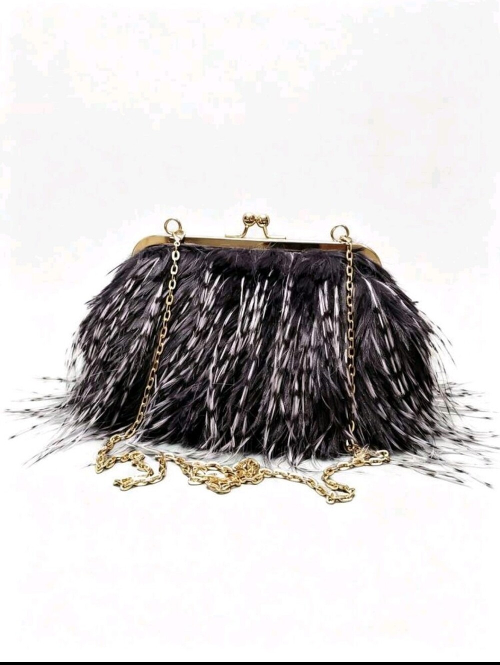 BRAND NEW &* Faux Fur Frame Clasp Crossbody Bag - Unbranded